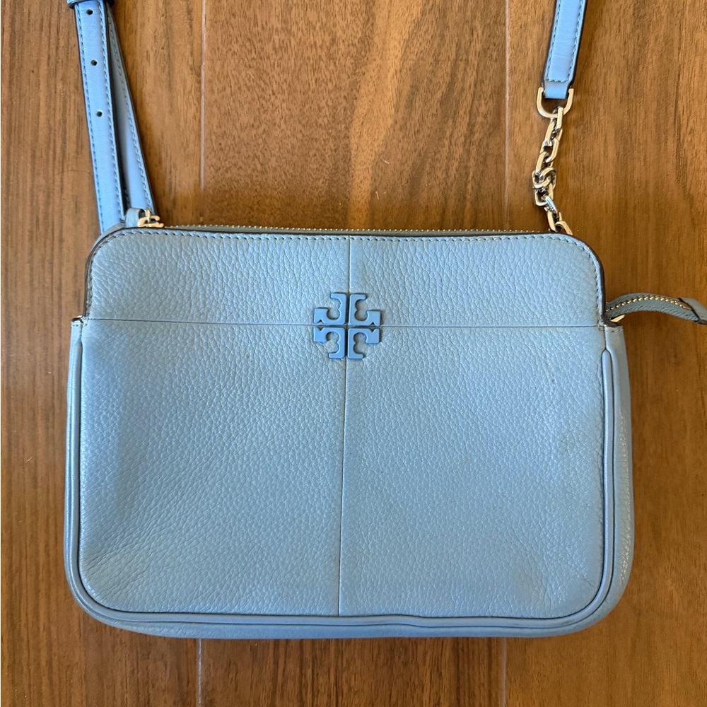 Tory Burch Montgo Blue Leather Crossbody Bag
